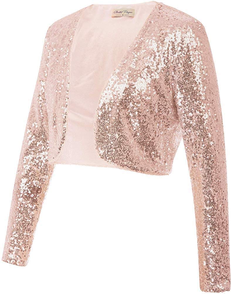 PINK WINGS Girl's Polyester Blend V-Neck Shrug (SEQSHRUG_Rose Gold_10 Years-11 Years) - Image 1
