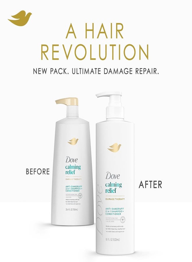 Dove شامبو وبلسم دوف ضد القشرة 2 في 1، ديرماكير لتخفيف الهدوء مع زنك بيريثيون + جل استحمام دوف للبشرة الحساسة - تخفيف لفروة الرأس الحاكة والبشرة الجافة (طقم من قطعتين) - Image 3