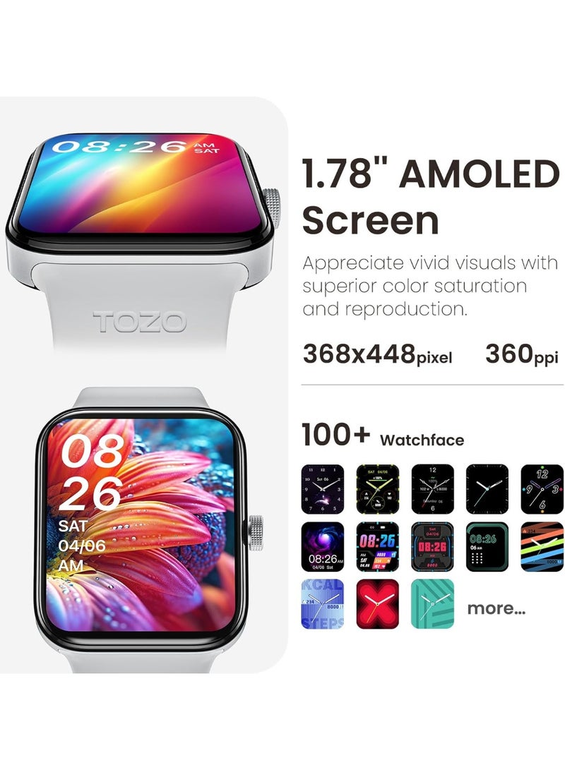 توزو ساعة TOZO S4 AcuFit One الذكية بشاشة AMOLED 1.78 بوصة – مكالمات بلوتوث، قياس نبض القلب والأكسجين، تتبع النوم والرياضة، مقاومة للماء IP68 – أسود - Image 4
