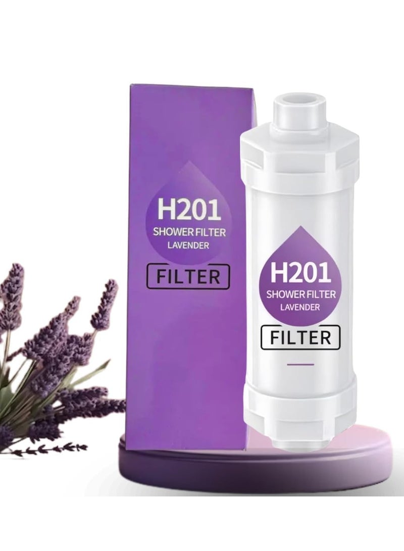MJZ Lavender Vitamin C Shower Filter with Aroma Therapy, for Universal Output Shower Head, Aromatherapy Soften Hard Water, Chlorine & Fluoride Removal Shower Filter, Skin & Hair Care, Easy Installation,Universal Fit, Eco-Friendly - Image 1