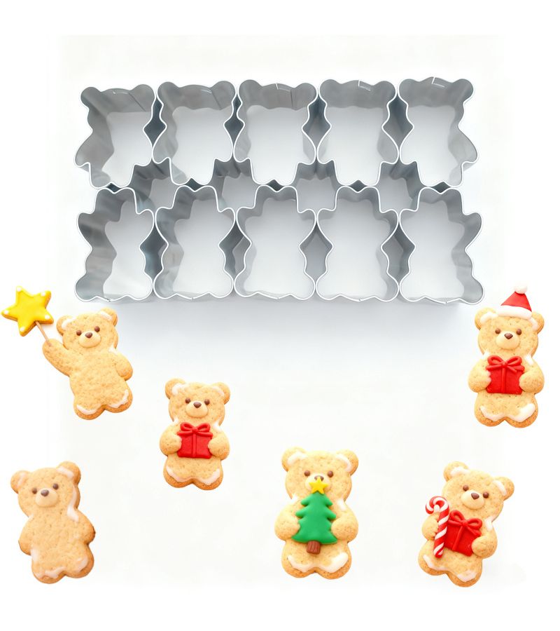 1pc Mini Bear Shaped Cookie Cutter Food Grade Stainless Steel For Baking Snacks - Image 1