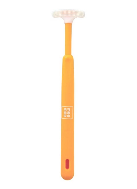 Mee Mee Tongue Cleaner for Baby | Tender Baby Oral Cleaner Toothbrush with Silicone Scraper | Suitable from 6+ Months | With Non-Slip Handle, Soft Rubber Tip and Easy Grip for Kids/Babies (Orange)