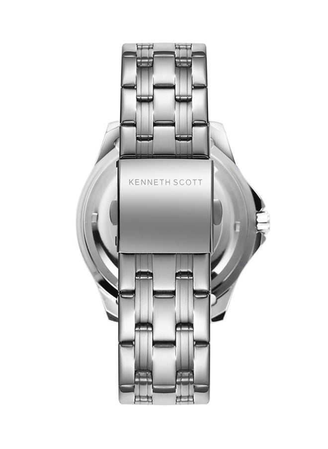 KENNETH SCOTT - Kenneth Scott Men's Quartz Movement Watch, Analog Display and Stainless Steel Strap - K22009-SBSN, Silver - Image 1
