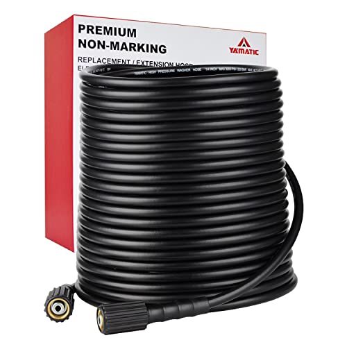 YAMATIC خرطوم غسالة ضغط YAMATIC 100 قدم 1/4" مقاوم للانحناء موصل نحاسي M22 بديل خرطوم غسالة الضغط لرايوبي، تروي بيلت، غرين ووركس، كرافتسمان والمزيد من غسالات الضغط العالية، 3200 PSI - Image 1