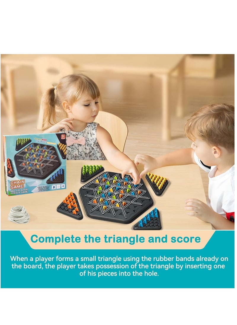 null - YAOZUP Chain Triangle Game, Triggle Game, Triggle Elastic Band Game, Chain Triangle Game, Classic Strategy Collectable Pegboard Game for Children, Adults, Family Party - Image 1