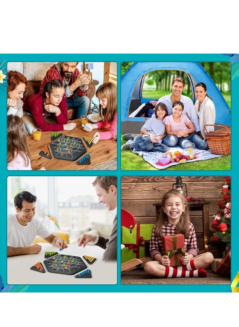 null - YAOZUP Chain Triangle Game, Triggle Game, Triggle Elastic Band Game, Chain Triangle Game, Classic Strategy Collectable Pegboard Game for Children, Adults, Family Party - Image 1