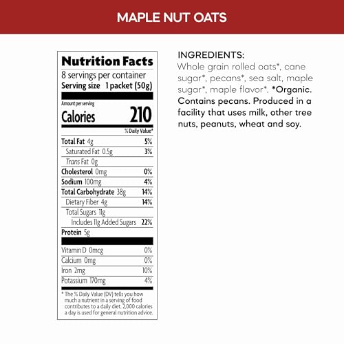 Nature's Path Organic Maple Nut Instant Oatmeal, 14 oz (Pack of 1), Non-GMO - Image 5