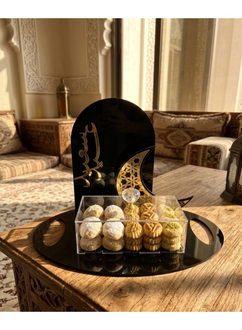 Acrylic serving tray for cookies and biscuits, 25 x 25 cm