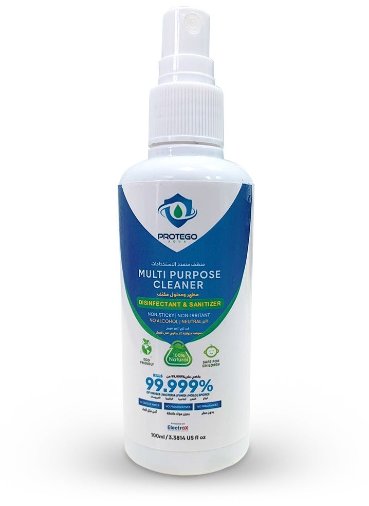 Aqua Protego Hypochlorous Acid Multipurpose Cleaner | Non-Toxic Multi Surface Cleaner Spray | Antibacterial Eco-Friendly Disinfectant Spray – (100 ml Bottle)  - Image 1