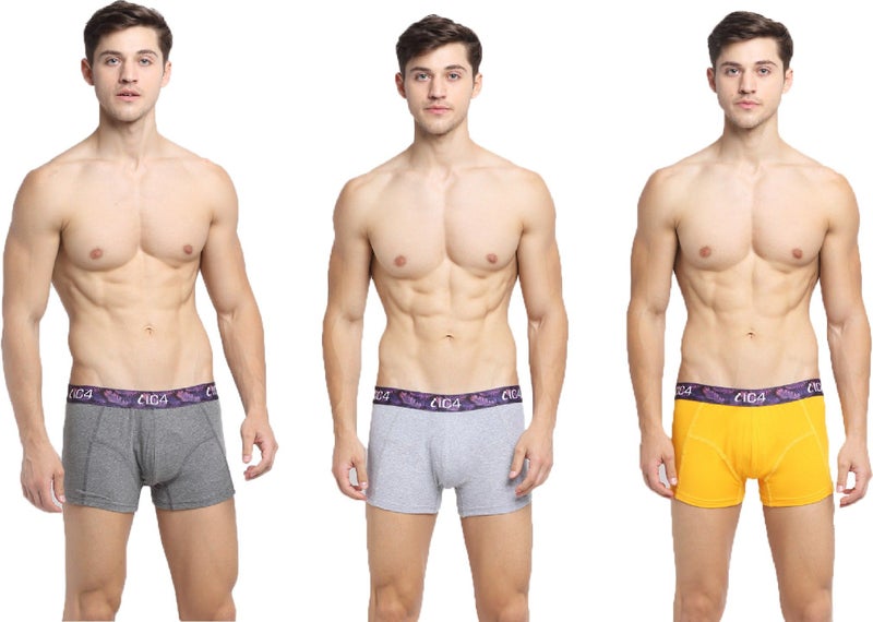 IC4 Store Men's Trunk Combo Pack of 3 - Charcoal, Grey, Yellow - Image 1
