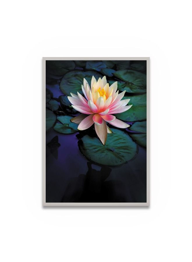 Marktna Canvas Wall Art For Wall Decoration Flower Design With A Hollow Silver Frame Size 120x80cm One Piece - Image 2