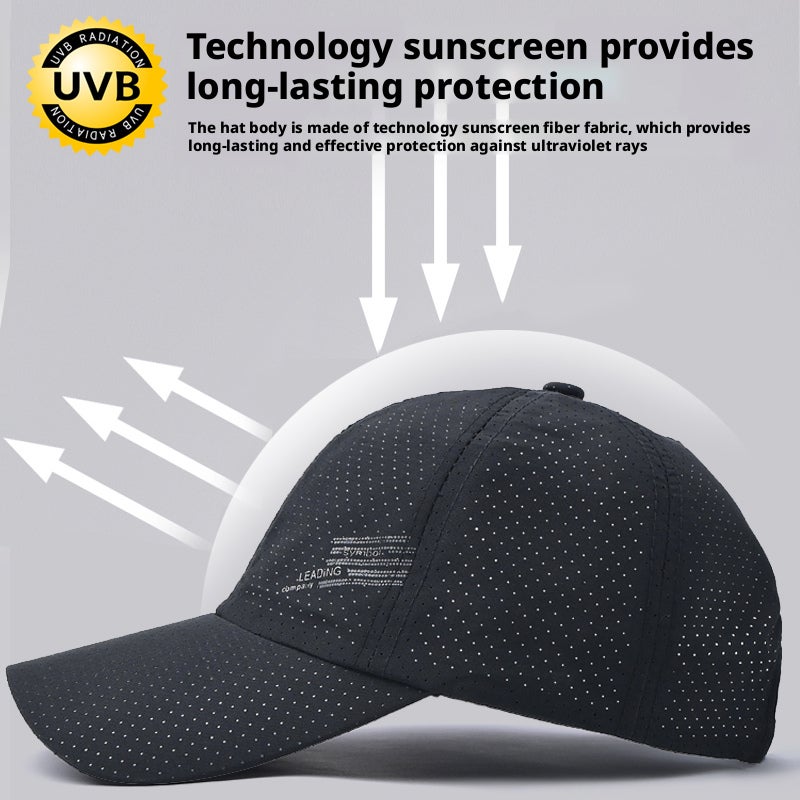 Summer Quick Dry Mesh Sun Hat for Men, Adjustable Baseball Cap - Image 4