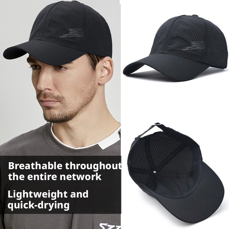 Summer Quick Dry Mesh Sun Hat for Men, Adjustable Baseball Cap - Image 2