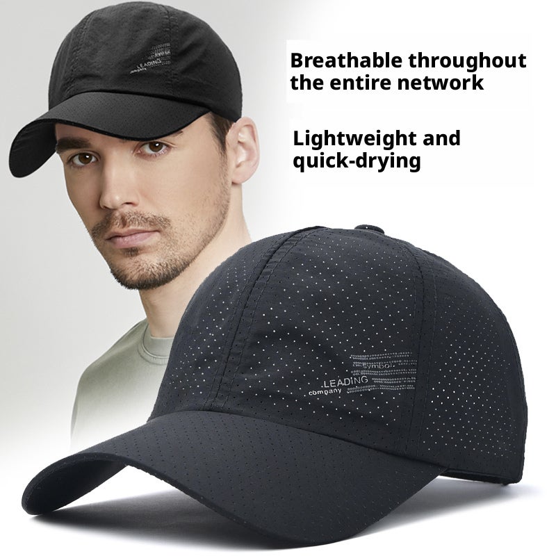 Summer Quick Dry Mesh Sun Hat for Men, Adjustable Baseball Cap - Image 1