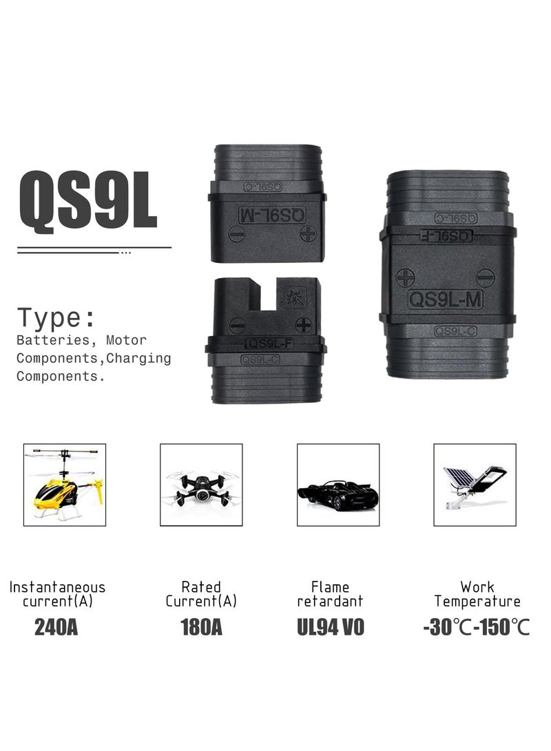 180 Amp High Current Quick Connector, Anti-Spark Connector 6-10 Gauge Quick Connect/Disconnect Battery Terminal for Golf E-Bike RV Winches Lifts Motor- 2 Pcs Qs9L - Image 5