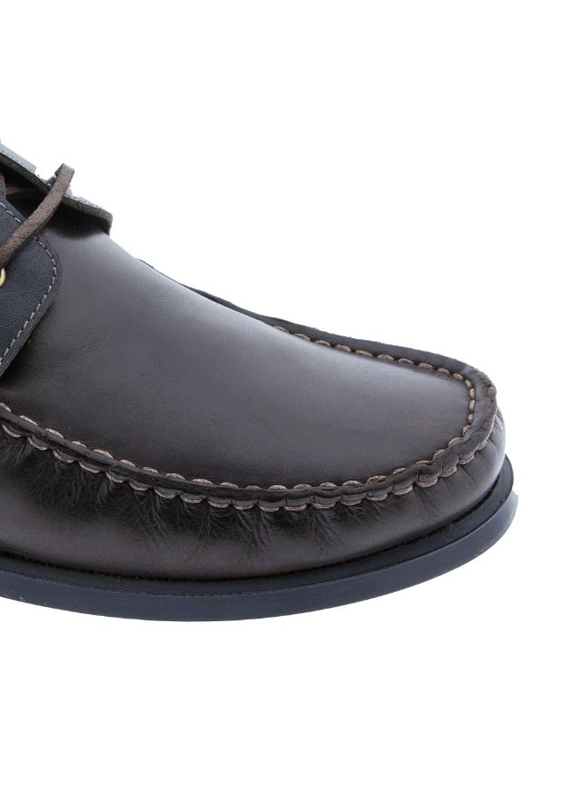 Mont Hawk Men's Boat Shoes – Premium Genuine Leather Lace-Up Casual & Smart Casual Shoes with Cushioned Insole, Flexible Rubber Sole, Comfortable Deck Shoes for Office & Everyday Wear - Image 3