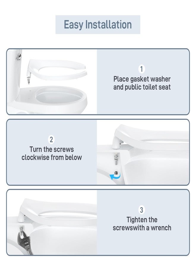 GAOMON Commercial Heavy Duty Open Front Toilet Seat Without Cover Will Never Loosen and Reduce Call-Backs,Public Toilet Lid Elongated Safe, for Office,Church,Hospital(White 18.5") - Image 5
