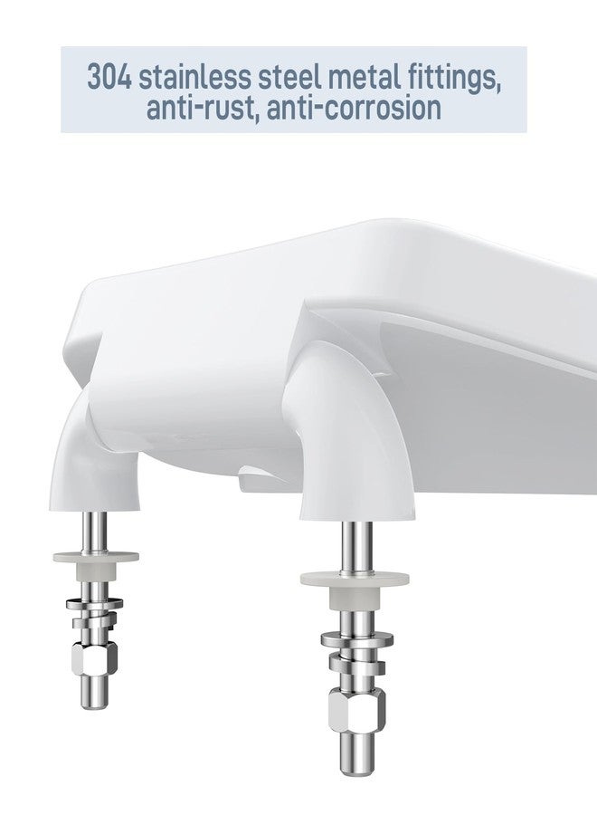 GAOMON Commercial Heavy Duty Open Front Toilet Seat Without Cover Will Never Loosen and Reduce Call-Backs,Public Toilet Lid Elongated Safe, for Office,Church,Hospital(White 18.5") - Image 2