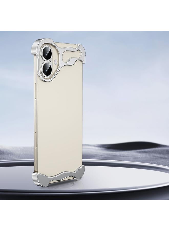 S-TOP Case For iPhone 16 Frameless Metal Corner Pad Phone Case with Lens Film - Image 1