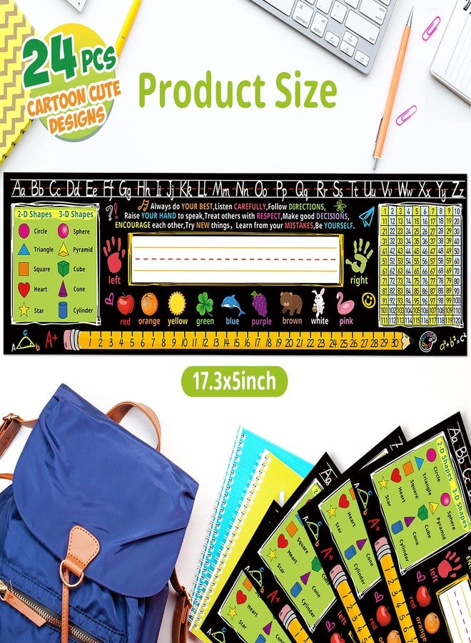 Hedeey 17.3 x 5 Inch Self Adhesive Name Tags for Classroom Student Desks,Multipurpose Manuscript Name Plates with Alphabet Letters,Class Rules(24 Pack) - Image 2