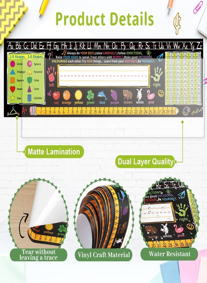 Hedeey 17.3 x 5 Inch Self Adhesive Name Tags for Classroom Student Desks,Multipurpose Manuscript Name Plates with Alphabet Letters,Class Rules(24 Pack) - Image 3