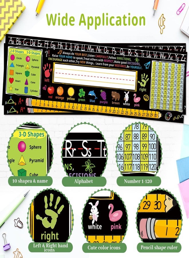 Hedeey 17.3 x 5 Inch Self Adhesive Name Tags for Classroom Student Desks,Multipurpose Manuscript Name Plates with Alphabet Letters,Class Rules(24 Pack) - Image 4