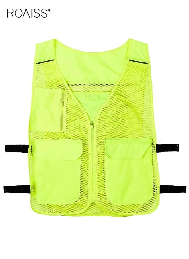 رويس سترة أمان صيفية مع 4 قطع من أكياس الثلج، سترة تبريد الثلج للرجال والنساء، سترة رائعة للعمل في الطقس الحار، سترات عاكسةملابس تبريد خارجية مقاومة للحرارة وقابلة للتنفس - Image 1
