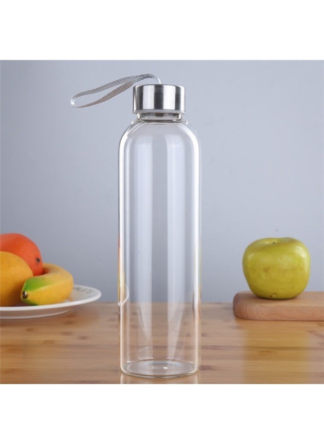 yongsheng New Outdoor Sports Portable Water Bottle Clear/Silver 550ml，  Leak Proof Lid Reusable Eco Friendly  - Image 3