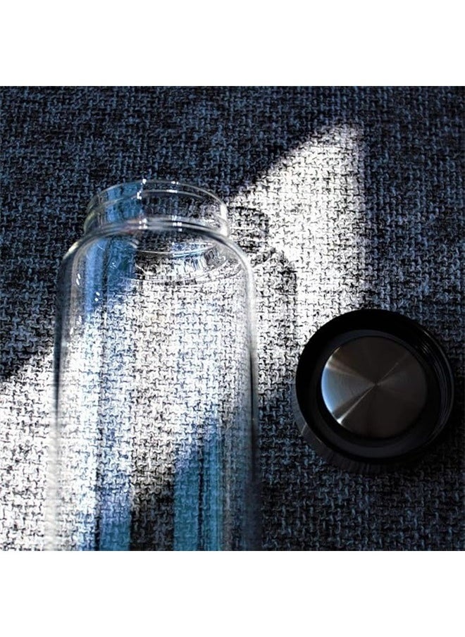 yongsheng New Outdoor Sports Portable Water Bottle Clear/Silver 550ml，  Leak Proof Lid Reusable Eco Friendly  - Image 5