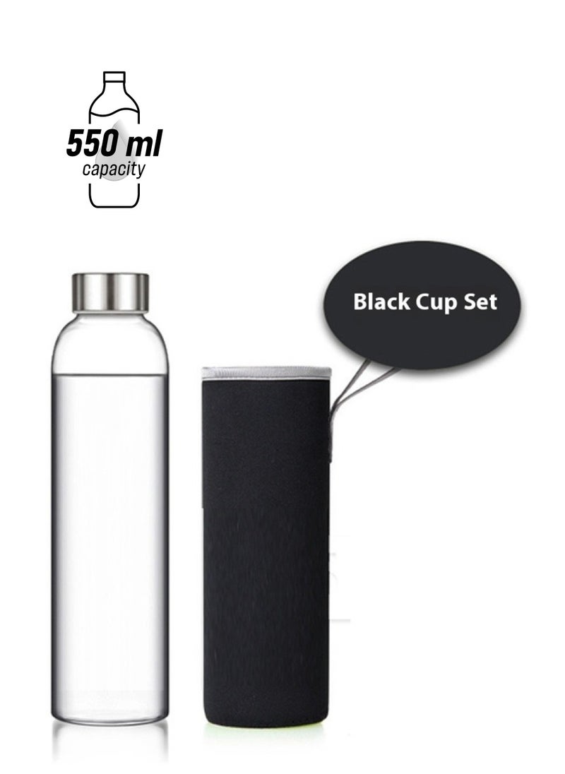yongsheng New Outdoor Sports Portable Water Bottle Clear/Silver 550ml，  Leak Proof Lid Reusable Eco Friendly  - Image 1