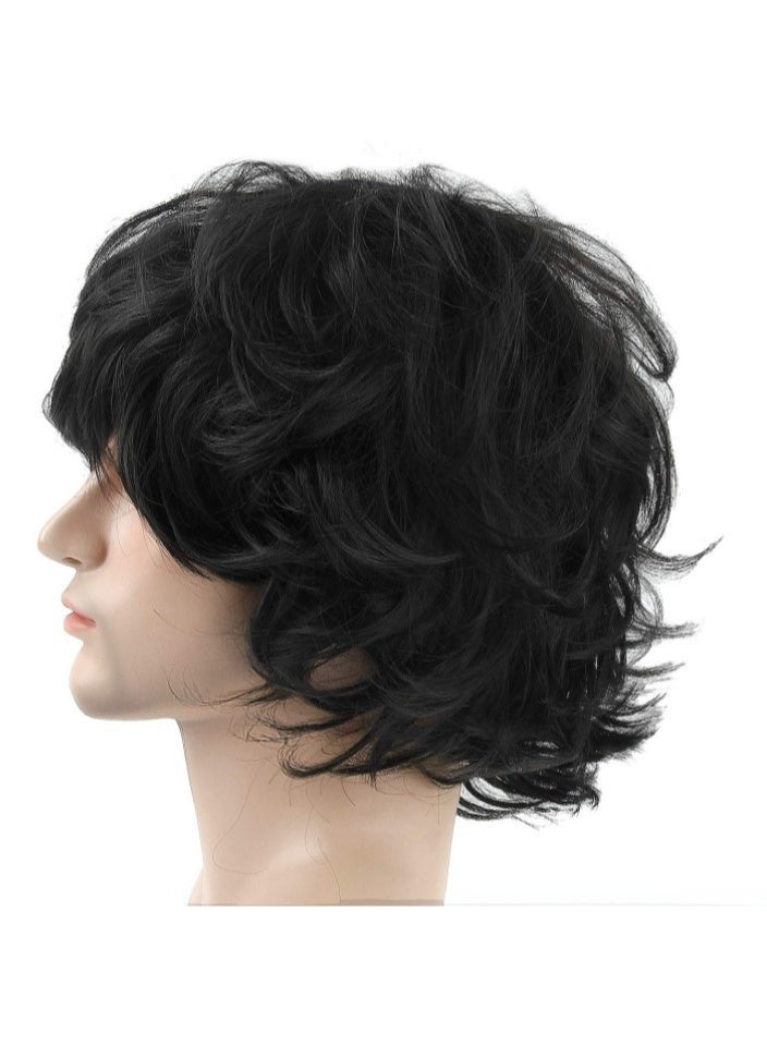 Gasin New Fashion European And American Brazilian Fluffy Natural Curly Men's Wigs Black - Image 5