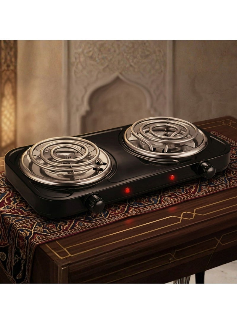 PRIMO PLUS Double electric hot plate, durable electric stove coated with a non-stick layer and equipped with overheat protection. - Image 5