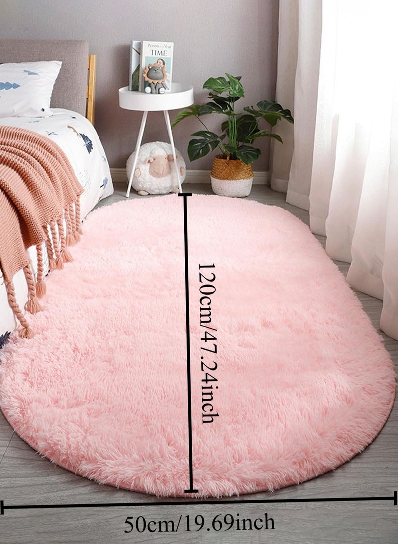 LOOPITYS Super soft and fluffy living room long carpet, large anti slip carpet, bedroom, entrance door, luxurious living room carpet (long pink, 50 x 120cm) - Image 3
