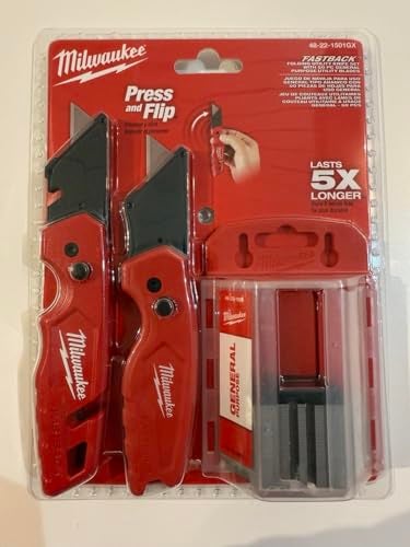 Milwaukee Fastback Flip Utility Knife 2 Piece Set with Razor Blade Dispenser (50 Blades Included) - Image 5