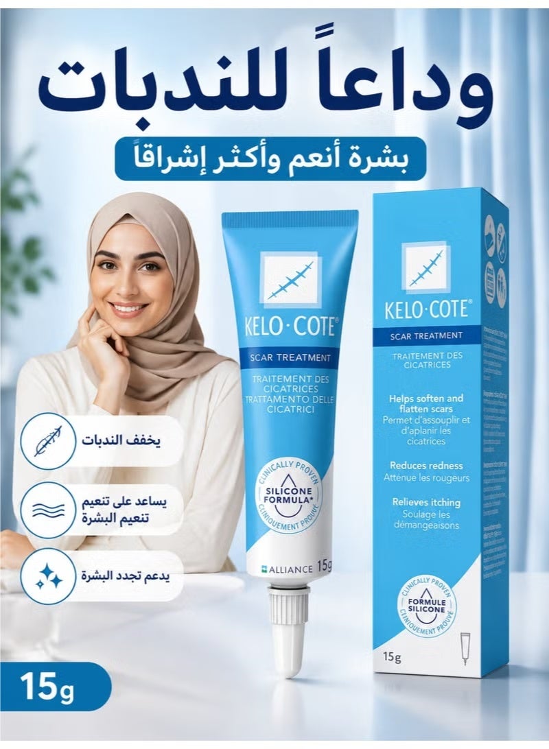 Kelo-cote Advanced Formula Scar Treatment Gel 15g, Helps Soften And Smooth Raised Scars, Maintaining The Moisture Balance of The Adjacent Skin, Reduces Discolouration, Redness, Pain and Discomfort of Scars - Image 1