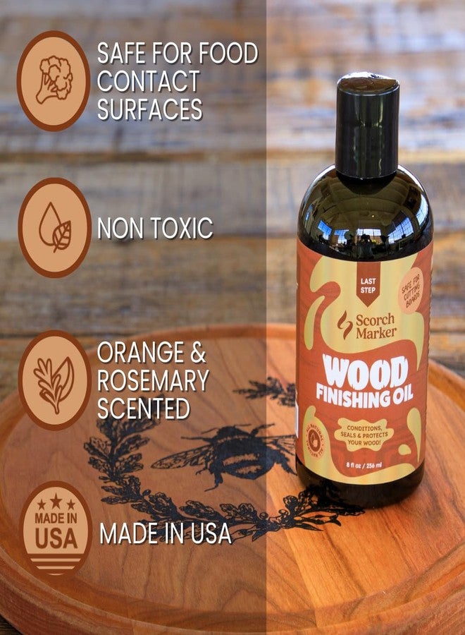 SCORCH MARKER Cutting Board Oil - Food Safe Butcher Block & Wood Finishing Oil Conditioner, Made with Food Grade MCT Oil, for Kitchen Utensils & Wood Crafts, Mineral Oil-Free (8OZ) - Image 2