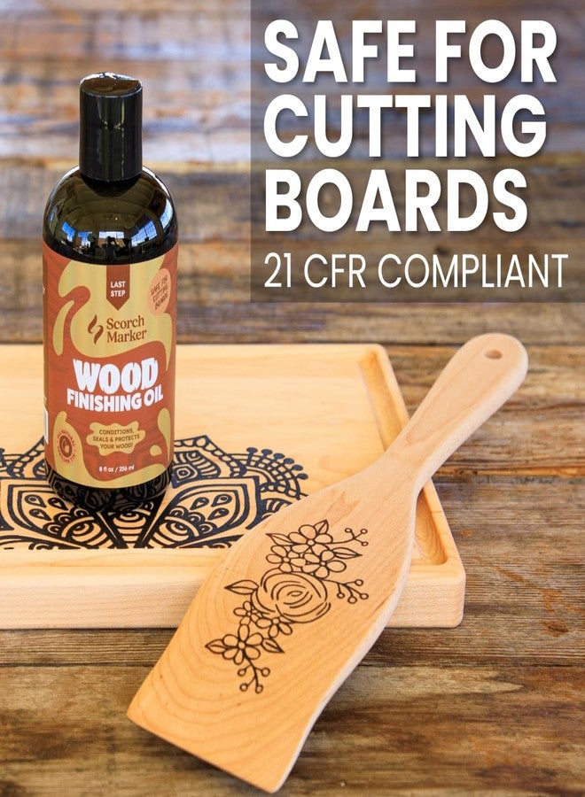 SCORCH MARKER Cutting Board Oil - Food Safe Butcher Block & Wood Finishing Oil Conditioner, Made with Food Grade MCT Oil, for Kitchen Utensils & Wood Crafts, Mineral Oil-Free (8OZ) - Image 4