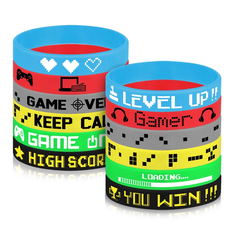 TUPARKA 36 Pcs Video Game Silicone Wristbands Game Party Supplies for Birthday Party Baby Shower Party Favors 6 Styles - Image 3