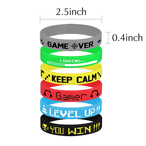 TUPARKA 36 Pcs Video Game Silicone Wristbands Game Party Supplies for Birthday Party Baby Shower Party Favors 6 Styles - Image 5