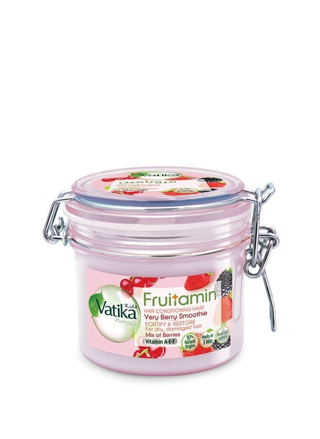 Vatika Naturals - Vatika Naturals Fruitamin Hair Conditioning Mask| Very Berry Smoothie with Cranberries, Blueberries, Strawberries and Pomegranate and Vitamins A, E & F - 350g - Image 1