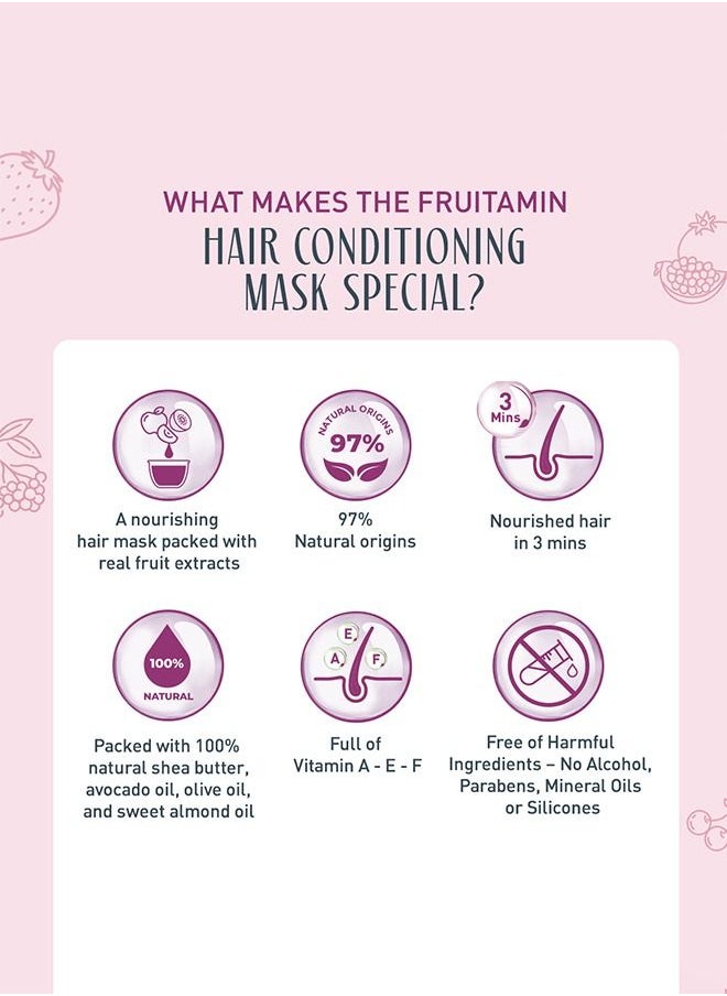 Vatika Naturals - Vatika Naturals Fruitamin Hair Conditioning Mask| Very Berry Smoothie with Cranberries, Blueberries, Strawberries and Pomegranate and Vitamins A, E & F - 350g - Image 1