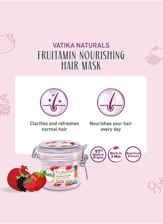 Vatika Naturals - Vatika Naturals Fruitamin Hair Conditioning Mask| Very Berry Smoothie with Cranberries, Blueberries, Strawberries and Pomegranate and Vitamins A, E & F - 350g - Image 1