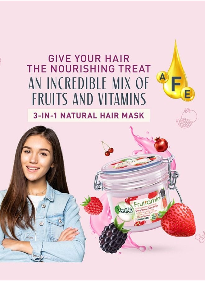 Vatika Naturals - Vatika Naturals Fruitamin Hair Conditioning Mask| Very Berry Smoothie with Cranberries, Blueberries, Strawberries and Pomegranate and Vitamins A, E & F - 350g - Image 1
