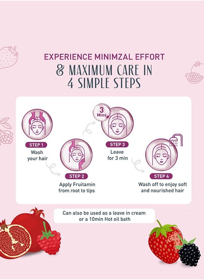 Vatika Naturals - Vatika Naturals Fruitamin Hair Conditioning Mask| Very Berry Smoothie with Cranberries, Blueberries, Strawberries and Pomegranate and Vitamins A, E & F - 350g - Image 1