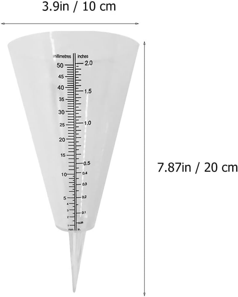 woobles 3pcs Accurate Outdoor Gauge Meter: Slotted Cone Cups Farm Water Color Rainfall Shaped Cones with Device Cup Gauges Useful Garden for Farming Transparent Scale Sprinkler Lawn 20X10cm As Shown - Image 4