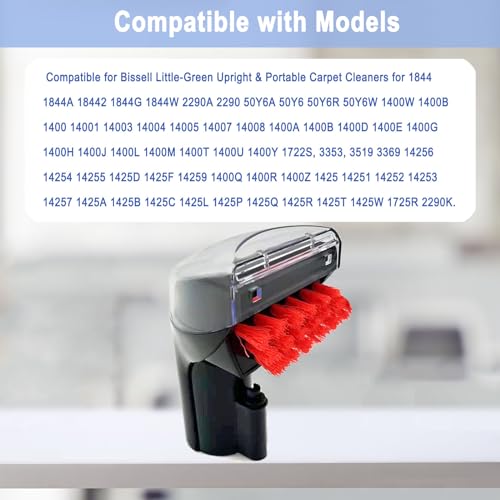 Tivcroxs 1400B Little Green 3" Tough Stain Brush Tool Replacement for Bissell Little-Green Upright & Portable Carpet Cleaners for 1400B 4075 3860 1425 1400W 1400 3353 1986 1844 2290A Series, Black,1 Brush - Image 2