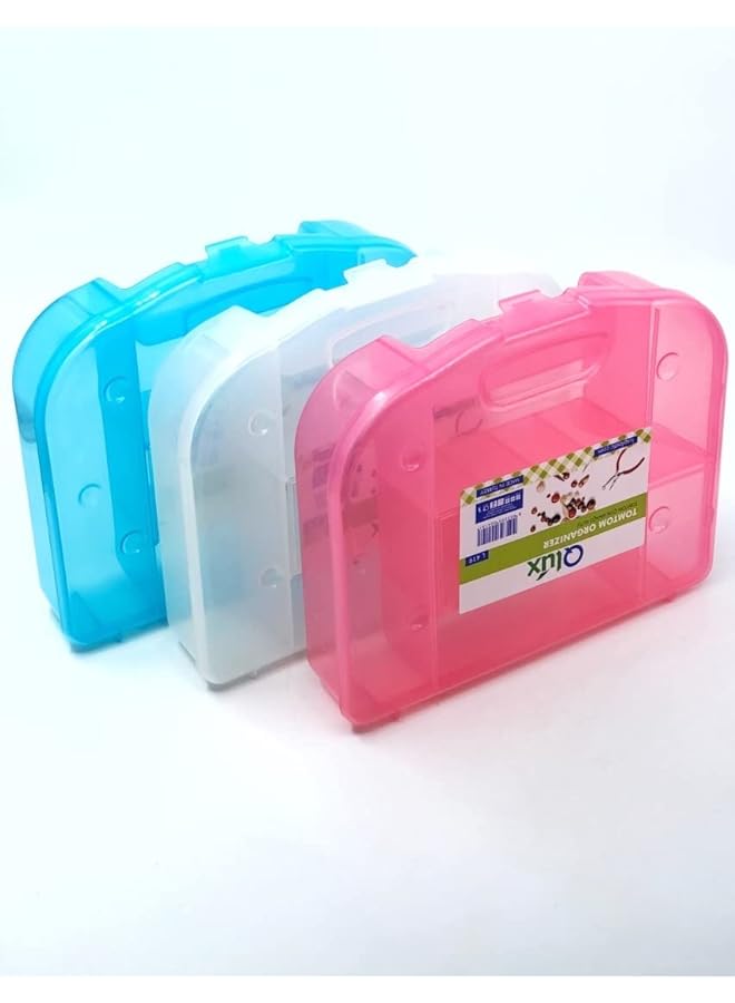 QLUX 3 Piece Plastic Jewelry Organizer Box Set - Image 1