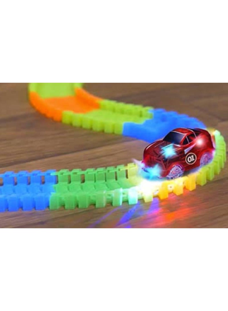 مجموعة مضمار سباق متوهج في الظلام من Next Store، مكونة من 192 قطعة، مع سيارات سباق مرنة - تصميم ممتع للأطفال - Image 3