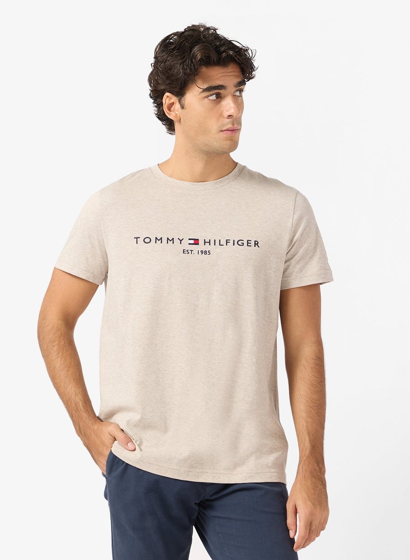TOMMY HILFIGER Logo Embroidery Slim Jersey T-Shirt - Image 1