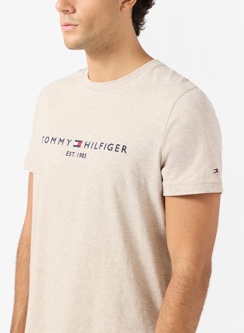 TOMMY HILFIGER Logo Embroidery Slim Jersey T-Shirt - Image 3